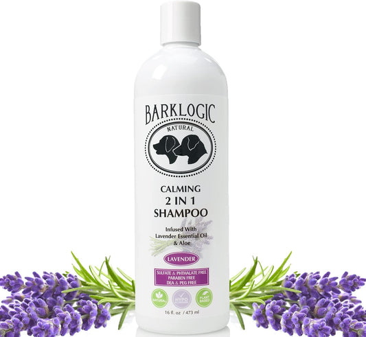 Plant Based 2 in 1 Dog Shampoo and Conditioner, Lavender, 16 Fl Oz - Grooming Essentials for a Quality Coat - No Parabens, No Phthalates, No Sulfates, No DEA & PEG, Safe & Vegan