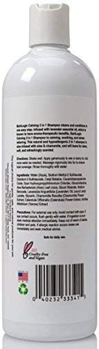 Plant Based 2 in 1 Dog Shampoo and Conditioner, Lavender, 16 Fl Oz - Grooming Essentials for a Quality Coat - No Parabens, No Phthalates, No Sulfates, No DEA & PEG, Safe & Vegan