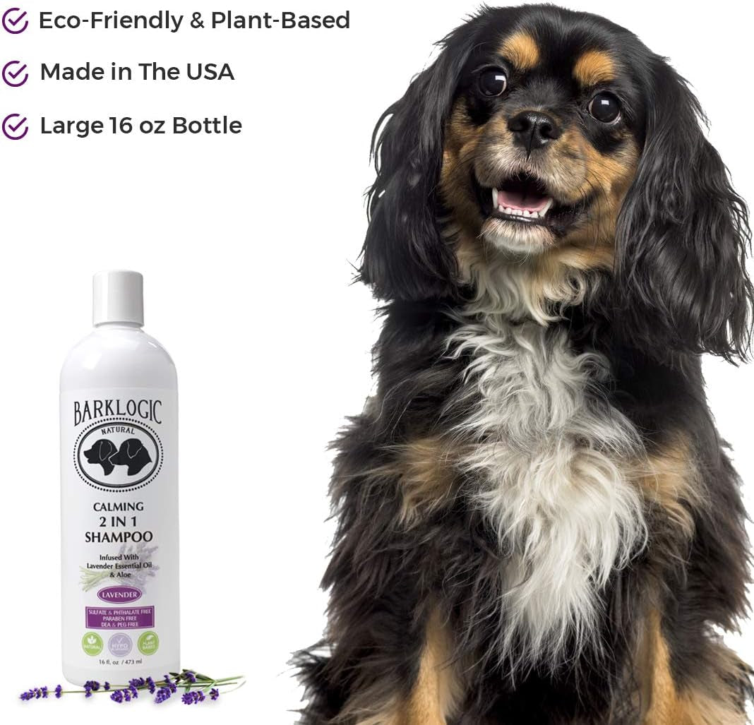 Plant Based 2 in 1 Dog Shampoo and Conditioner, Lavender, 16 Fl Oz - Grooming Essentials for a Quality Coat - No Parabens, No Phthalates, No Sulfates, No DEA & PEG, Safe & Vegan